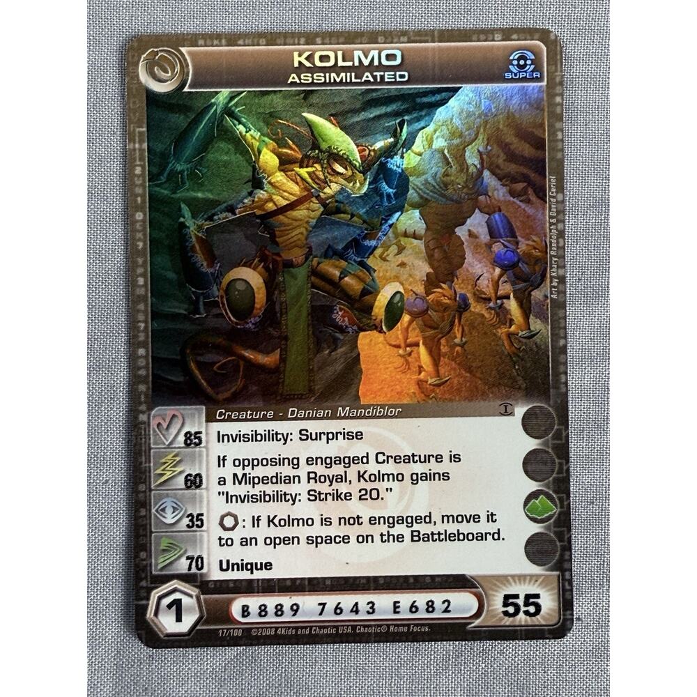 Kolmo Assimilated - Super Rare - Chaotic Card -‎ Silent Sands 'Max Energy' N/M